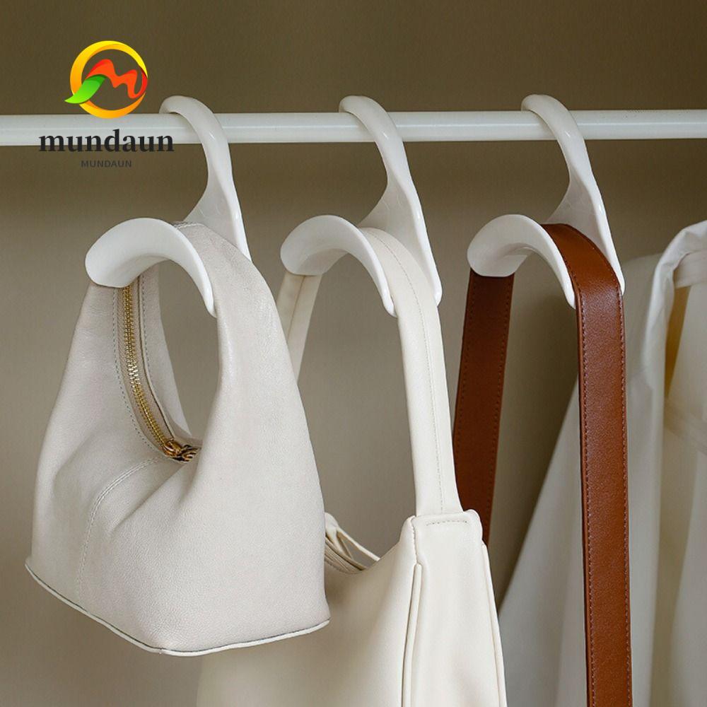 MUNDAUN ชั้นเก็บของแขวน, ก้านตู้เสื้อผ้าถุงพลาสติกกระเป๋าถือตะขอแขวน, มัลติฟังก์ชั่นป้องกันความเสียหายกระเป๋าถือตู้เสื้อผ้า