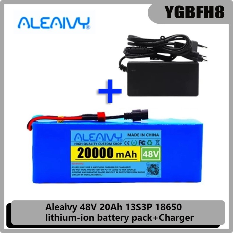 Aleaivy 48v 20Ah Lithium Ion Battery 13S3P 18650  Lithium Ion Battery Pack for 54.6V E-bike Electric