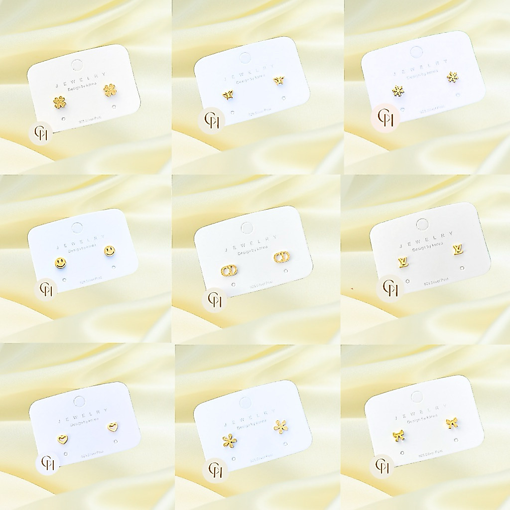 ต่างหูCN รุ่นเงาทอง 👑รุ่นB78  1คู่ CN Jewelry ตุ้มหู ต่างหูแฟชั่น ต่างหูแบรนด์เนม ต่างหูทอง