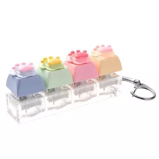 [Smw] แมวน่ารัก Paw Sensory ของเล่นพวงกุญแจ Soft Cli ปุ่มสีพาสเทลสําหรับความเครียดบรรเทาสํานักงานนักเรียนทุกวันใช้ [TH]