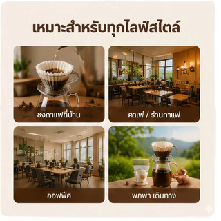 HN กระดาษกรองกาแฟ กระดาษกรองกาแฟเวฟ 155/185 แบบดริป Kalita Wave Coffee Filter 100ชิ้น