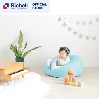 Richell ริเชล (ริชเชล/รีเชล) Soft Baby Sofa เก้าอี้ปั้มลมโซฟา แบบผ้ากำมะหยี่ พกพาสะดวก เก้าอี้ฝึกนั่ง หัดนั่งทรงตัว