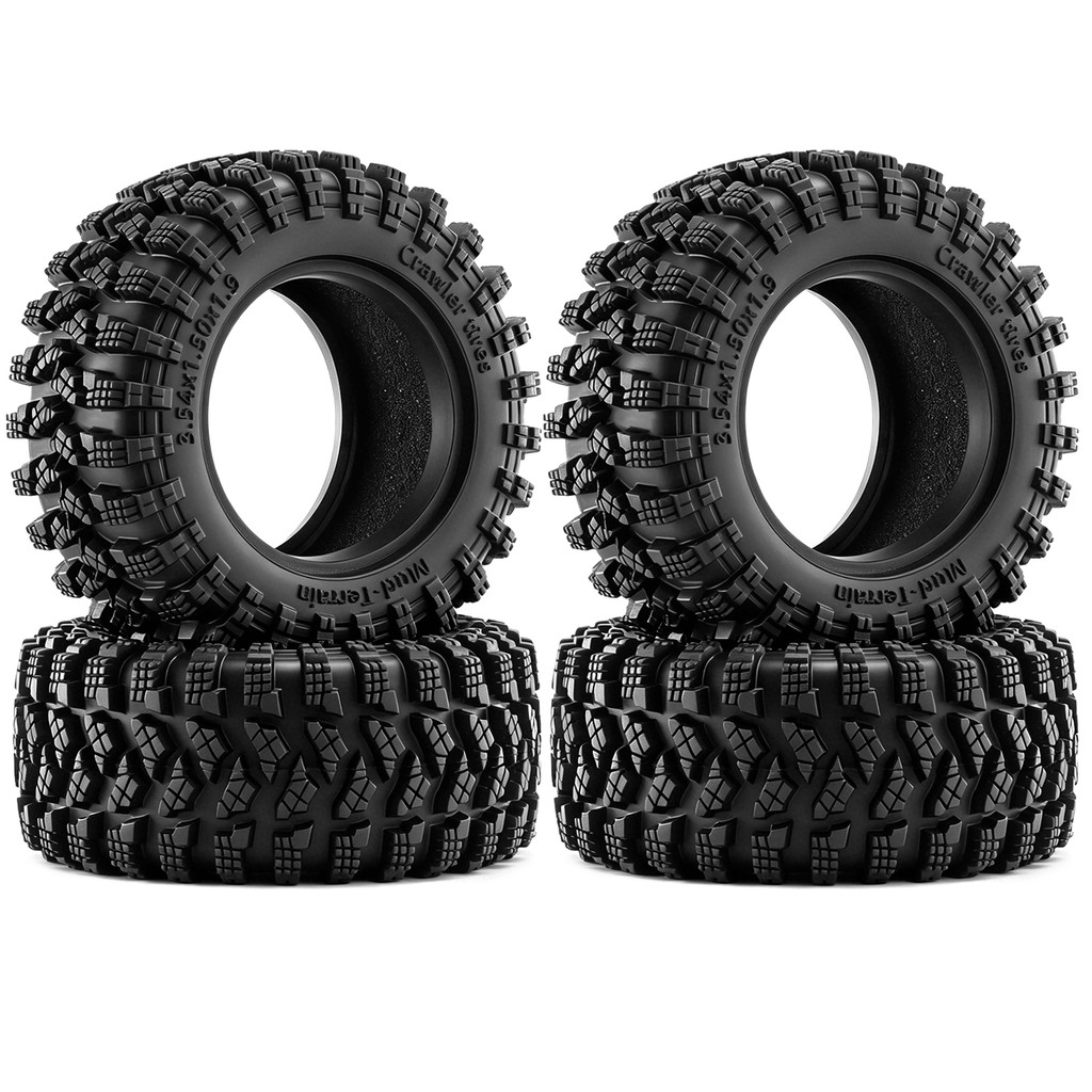 4pcs 90*38 มม.ยาง 1.9 นิ้ว MJX H12P MN128 Crawler ยาง Tyer สําหรับ 1/10 1/12 Axial SCX10 II III TRX4 6 GEN7/8 D90 RC Crawler รถ