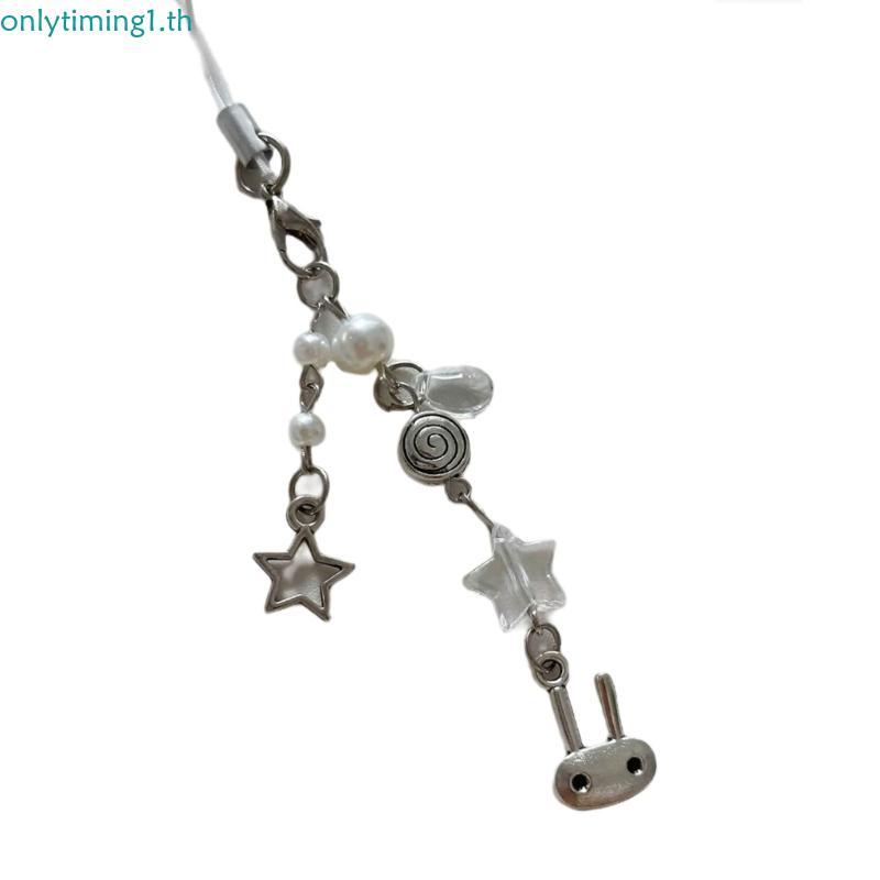 Onlytiming Trend Heart Phone Charm ผู้หญิงลูกปัดพวงกุญแจกระเป๋าสําหรับกระเป๋าเป้สะพายหลังกระเป๋าสตาง