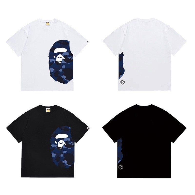 Street Trend ผู้ชายผู้หญิงผ้าฝ้าย Tee เสื้อยืดลําลองด้านข้างลายพรางแขนสั้นอเนกประสงค์ Tops Plus ขนาด Unisex