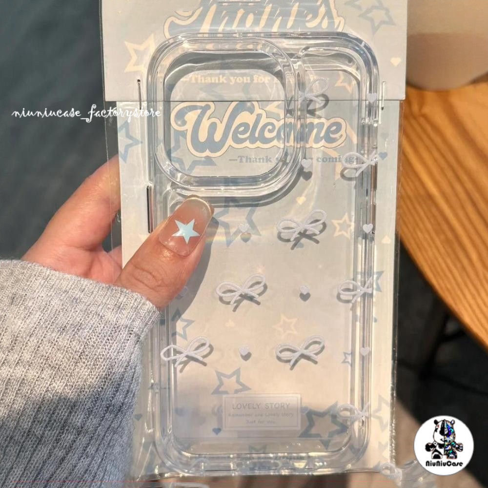 โบสีน้ำเงิน เคสออปโป้ For OPPO A38 A57 A77S A15S A17K A7 A16S A54 A5 A9 A53 A33 A32 A58 A76 A96 A78 เคส กันกระแทก Case