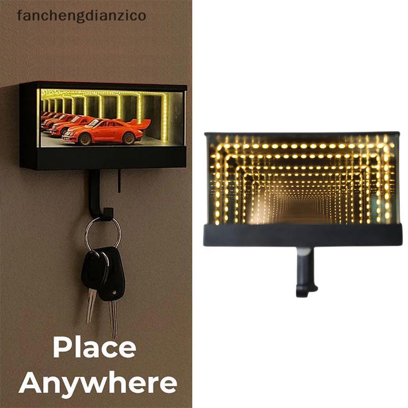 Fanchengdianzico LED รถผู้ถือกุญแจโรงรถพร้อมเปิดประตูติดผนังสําหรับโฮมออฟฟิศ Entryway AAg