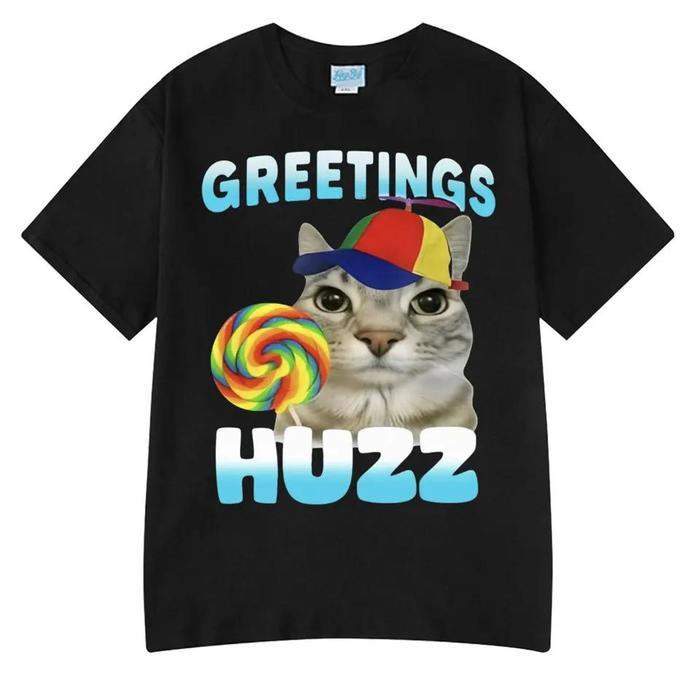 Huzz แมวตลก Meme สวมฮิปฮอปเสื้อยืดคุณภาพสูง Tees คู่เสื้อยืดผู้ชายผู้หญิงฤดูร้อนผ้าฝ้ายเสื้อ O-คอ Ts