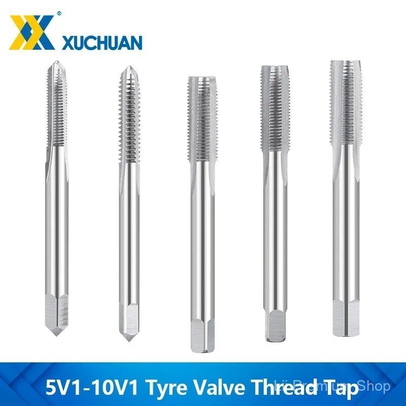 (Hot) Tyre Valve Thread Tap 5V1 5V2 8V1 8V2 10V1 ตัดขวาตรง Fluted Taps สกรู Thread Tap เครื่องมือ FZ