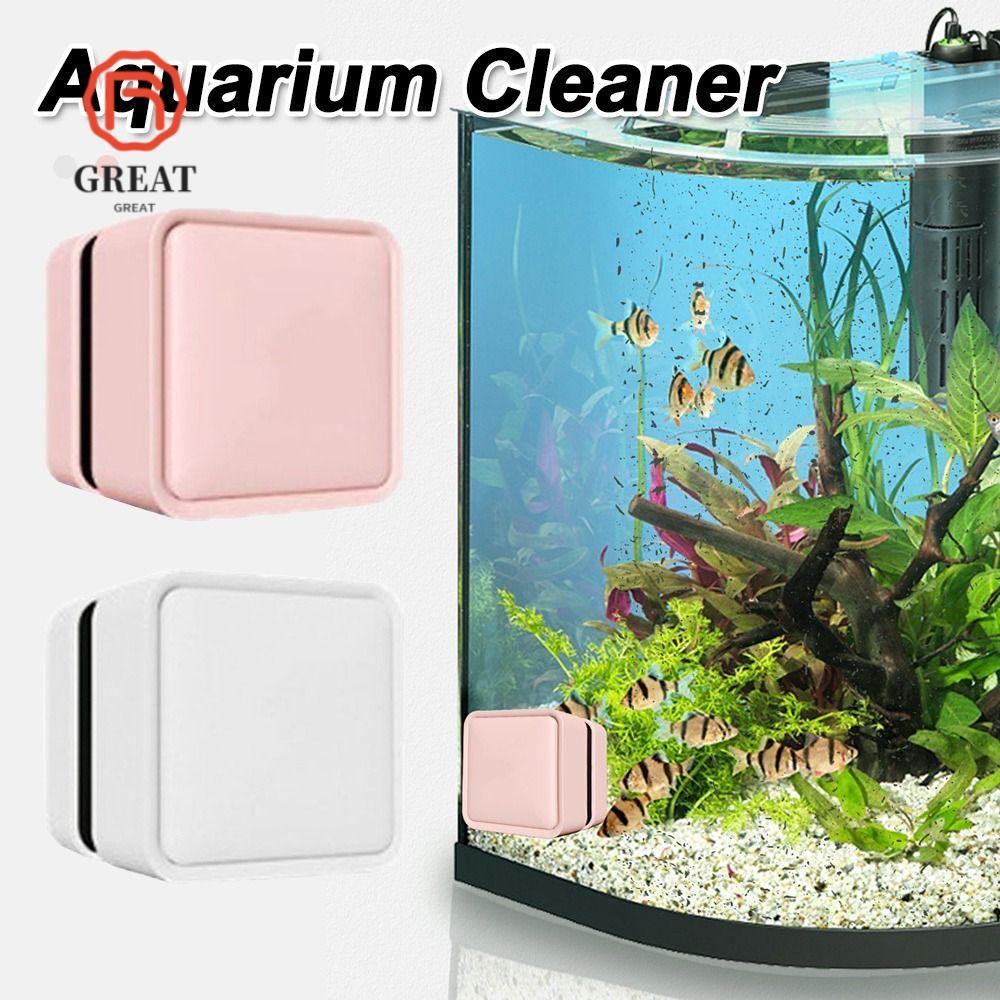 GREAT Aquarium Cleaner, Square Magnetic Aquarium Glass Cleaner Brush, Creative Scratch-resistant Min