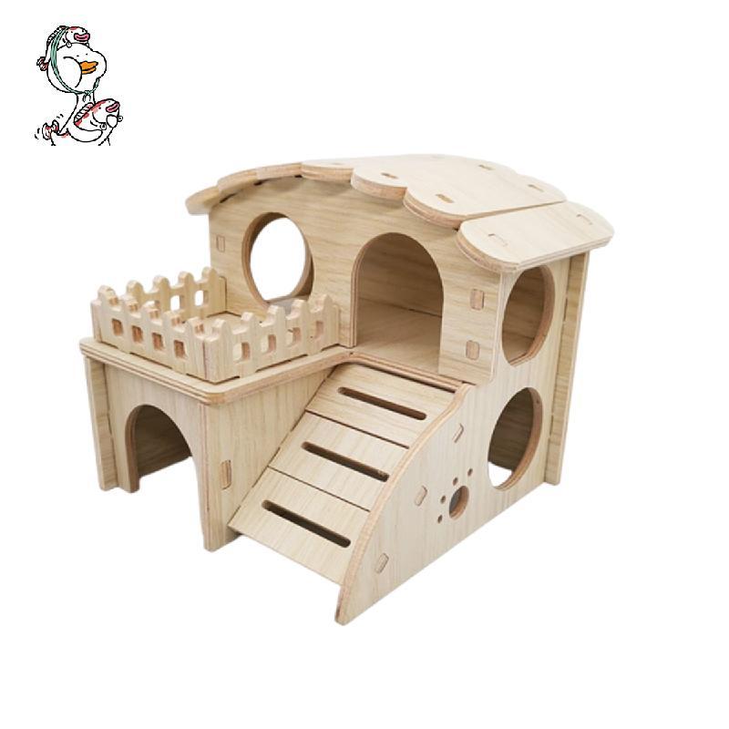 Timber Hamster House Maze Hamster Hideout Fun Slide Gerbil House Window