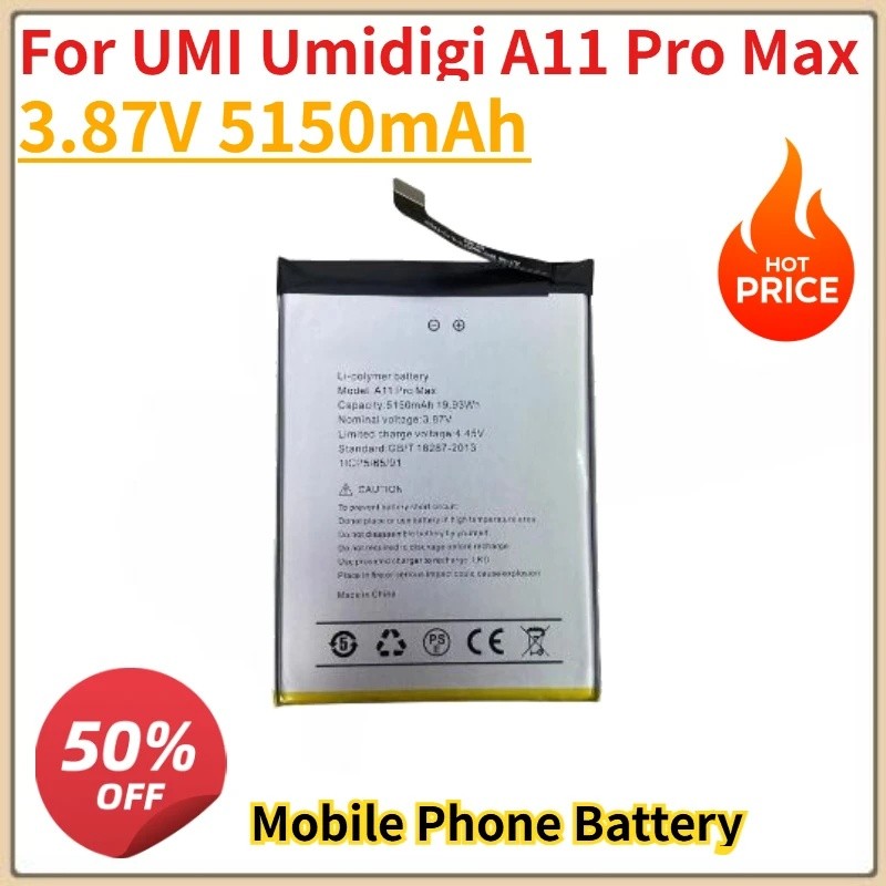 คุณภาพสูงใหม่ 3.87V 5150mAh แบตเตอรี่โทรศัพท์มือถือสําหรับ UMI Umidigi A11 Pro Max
