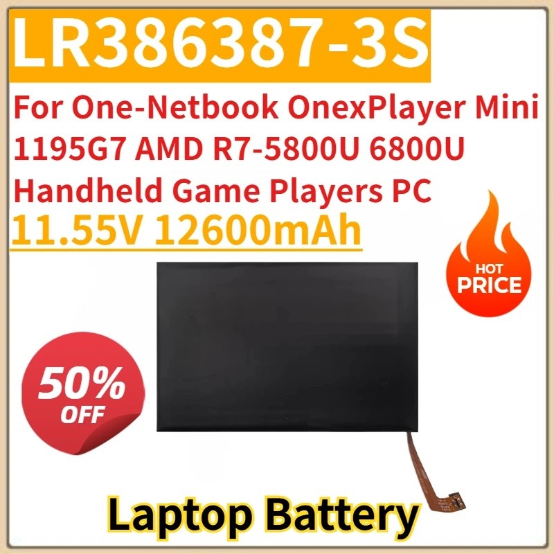 แบตเตอรี่ทดแทนใหม่ 12600mAh LR386387-3S สําหรับ One-Netbook OnexPlayer Mini 1195G7 AMD R7-5800U 6800