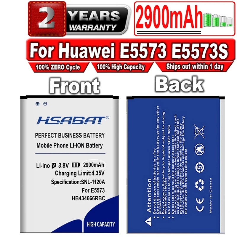 ฮาซาบาตะ HB434666RBC 2900mAh แบตเตอรี่สําหรับ Huawei E5573 E5573S E5573S-32 E5573S-320 E5573S-606 E5