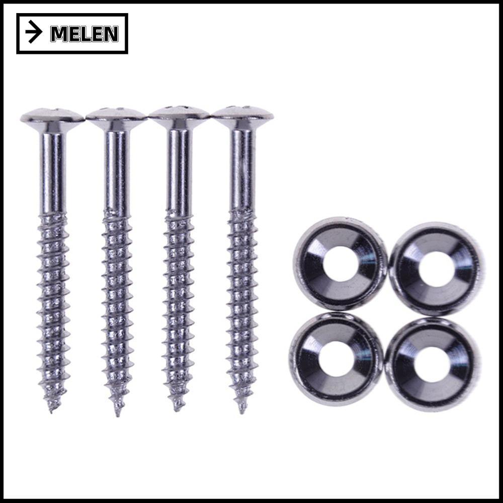 MELEN 4PCS กีตาร์คอ Joint Bushings, โลหะเงินกีตาร์คอสกรูยึด, Professional คอ Joint Ferrules กีตาร์ไฟ