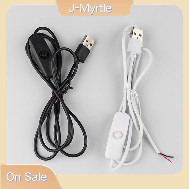 J-Myrtle 5V สายไฟ 1M/1.5M USB ชาย 2 Core สายเชื่อมต่อ 501 ปุ่ม ON OFF 2A สําหรับ LED Strip โคมไฟหลอด