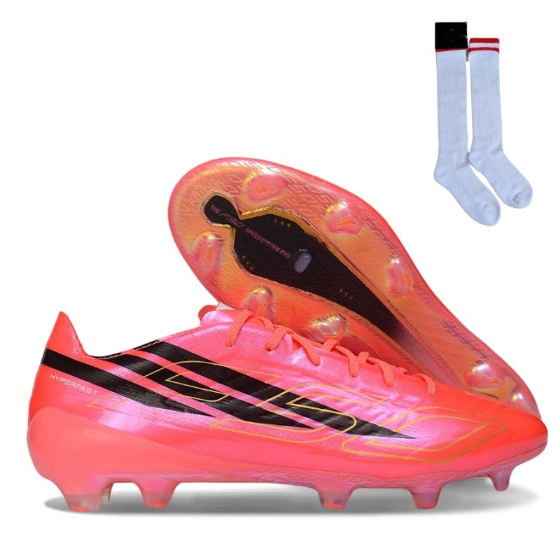 รองเท้าฟุตบอล F50 HYPERFAST ELITE LL FG ผู้ชาย Anti slip และทนต่อการสึกหรอถักรองเท้า Unisex ขนาด 39-