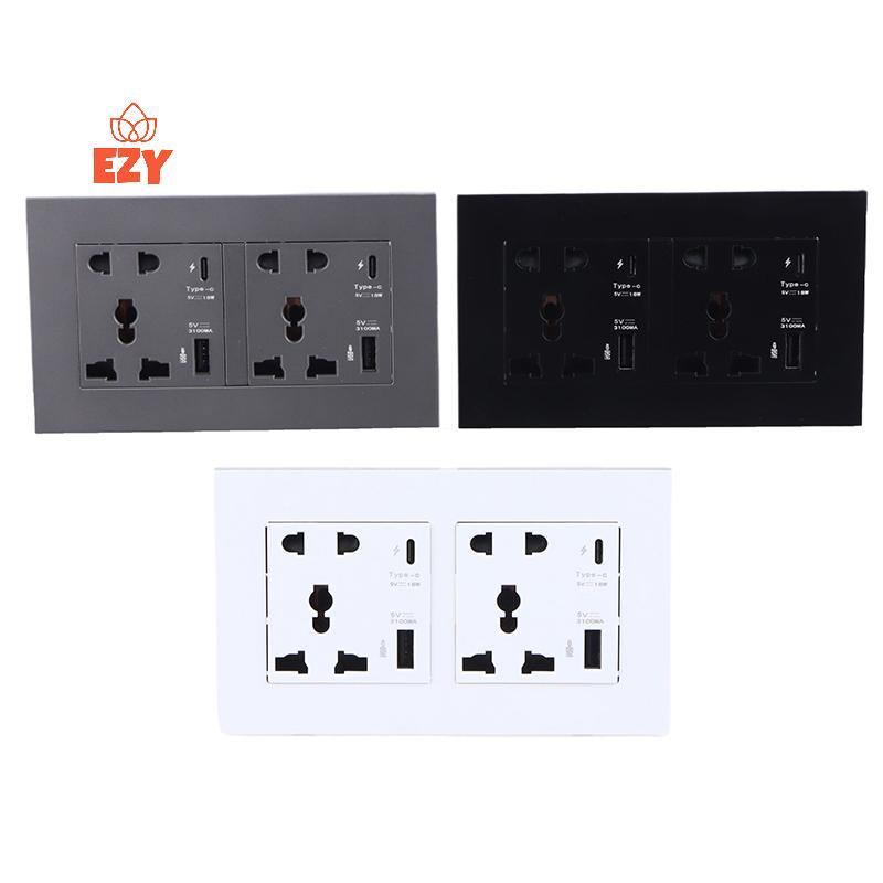 EZY ประเภท C พอร์ต Soet Power 4000MA USB Outlet ในครัวเรือนฝัง Wall Power USB Outlet โมเดิร์นแผงผนังไฟฟ้าสําหรับ Home Office ใหม่