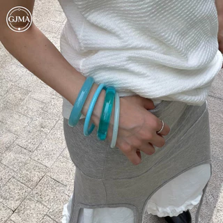 2026 ใหม่โปร่งแสงมิ้นท์สีเขียวอะคริลิเรซิ่นสร้อยข้อมือชุดแฟชั่นที่เรียบง่ายอเนกประสงค์อุปกรณ์เสริมสําหรับผู้หญิง