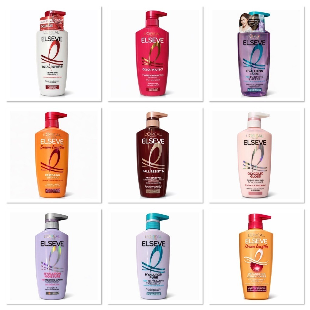 L'Oreal Paris Elseve ลอรีอัล ปารีส เอลแซฟ แชมพู และ ครีมนวดผม ขนาด 375-400มล.