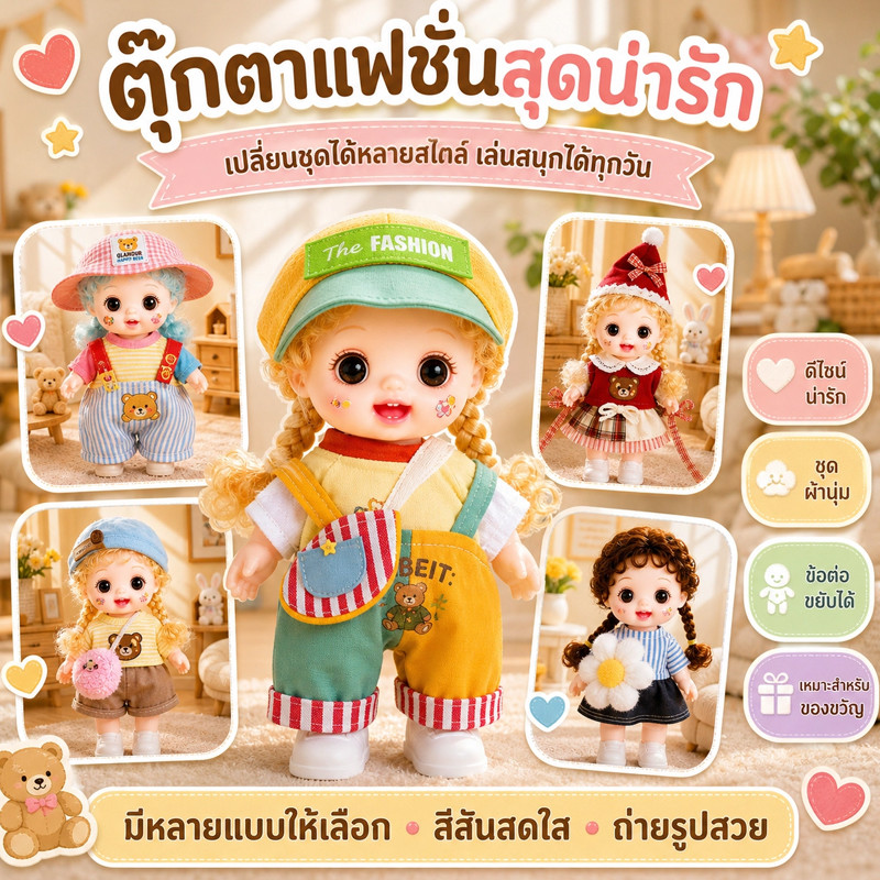 COD ตุ๊กตา ตุ๊กตาเจ้าหญิง18cm สามารถเปลี่ยนชุดแต่งกายได้ น่ารัก สไตล์เจ้าหญิง ของขวัญสำหรับสาว ๆ ของขวัญวันเกิด