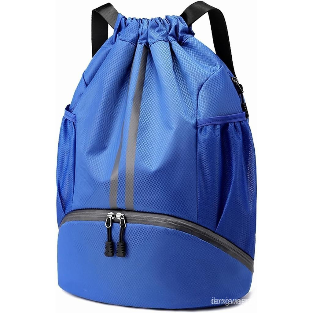 Hoodia Sports Drawstring Backpack - กระเป๋ายิมว่ายน้ําแบบสตริงพร้อมช่องใส่รองเท้าและกระเป๋าป้องกันเป