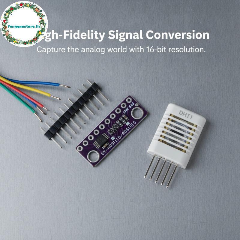 YUNSTORE ADS1115 16Bit ADC โมดูล 4 ช่องปรับเพิ่มความแม่นยําสูงสําหรับการวัดอุตสาหกรรม Raspberry Pi อ