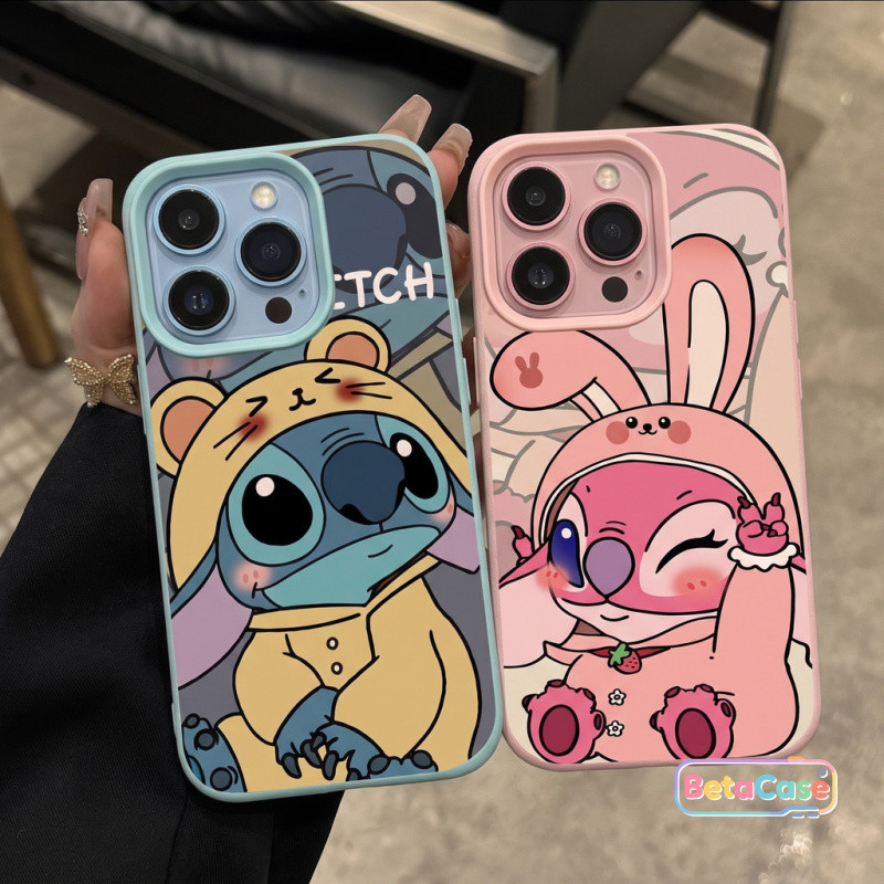 เคสโทรศัพท์หนังเทียมลายคู่โคอาล่าสีฟ้าและชมพูน่ารัก Phone Case for iPhone 16 11 15 14 13 12promax 13promax 14plus 15plus