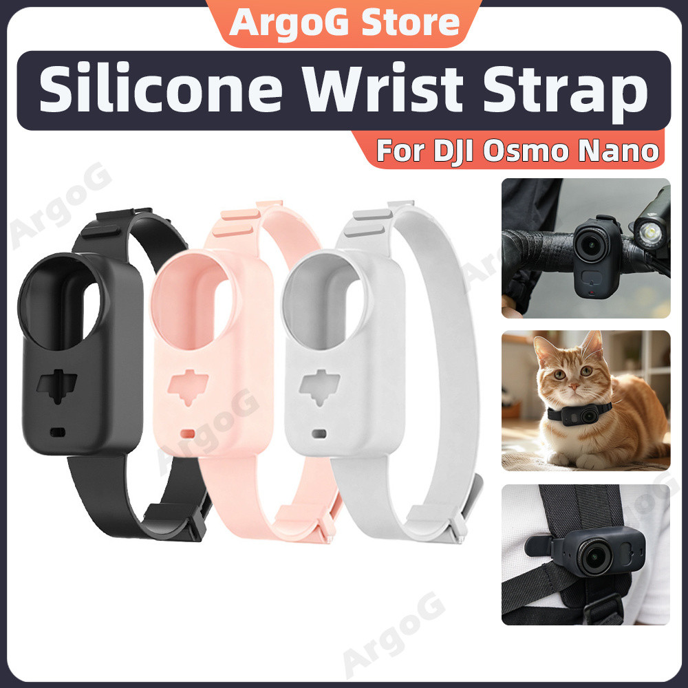 ArgoG สายรัดข้อมือซิลิโคนสําหรับ DJI Osmo Nano อุปกรณ์เสริมเคสป้องกันแบบปรับได้