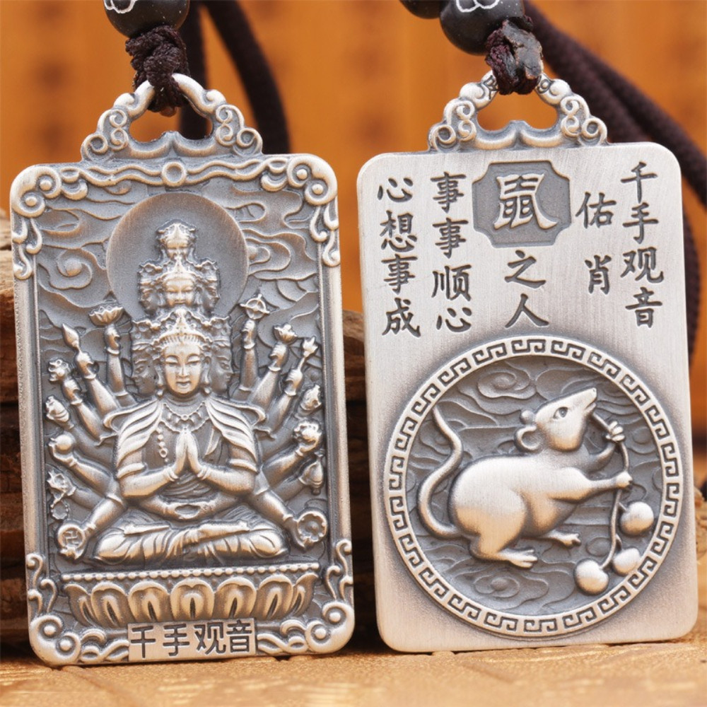 จี้จักรราศี Benming Buddha Pendant Solid Amulet Necklace