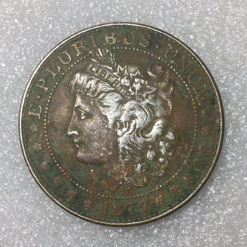 Backflow Silver Dollar American Morgan Back Eagle Deep Pit Green Rust Old Pulp Pure Silver Dollar โบ