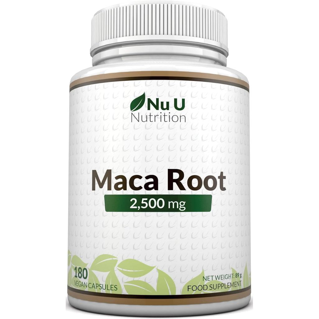 Nu U Nutrition - Maca Root Capsules 2500mg - 250mg ของ Maca Root ต่อแคปซูล - แคปซูลมังสวิรัติ 180 - 