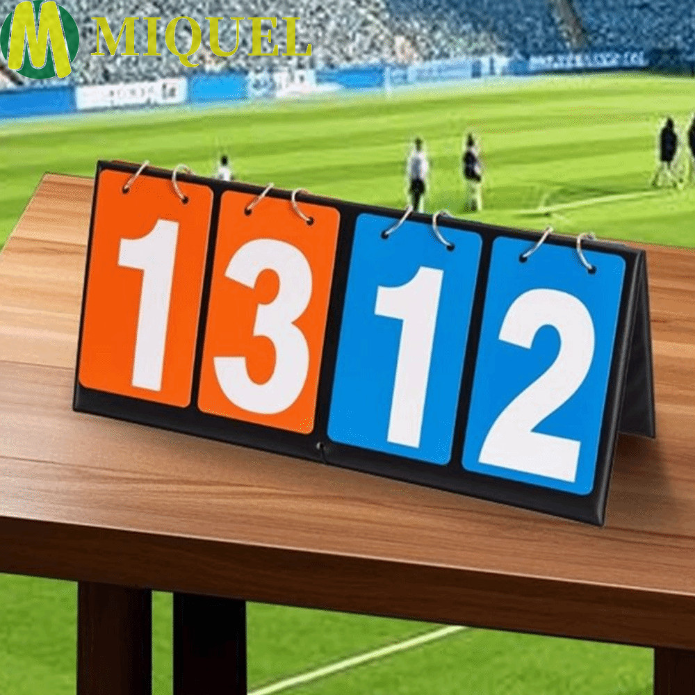 MIQUELZA Digital Flip Scoreboard, 2/3/4/6 หลักทนทาน Multi-Sport Game Score Board แบบพกพาหนัง Multi-F