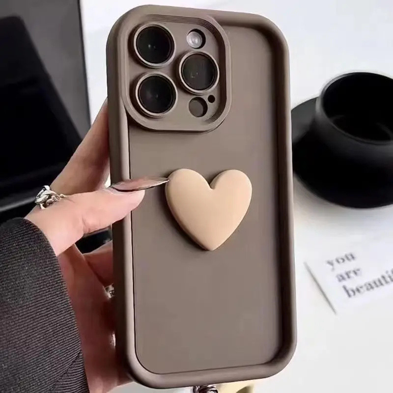 น่ารัก 3D Love Heart โทรศัพท์มือถือสําหรับ Samsung Galaxy A10 A10S A20S A11 A01 J7 Prime A03 Core J4