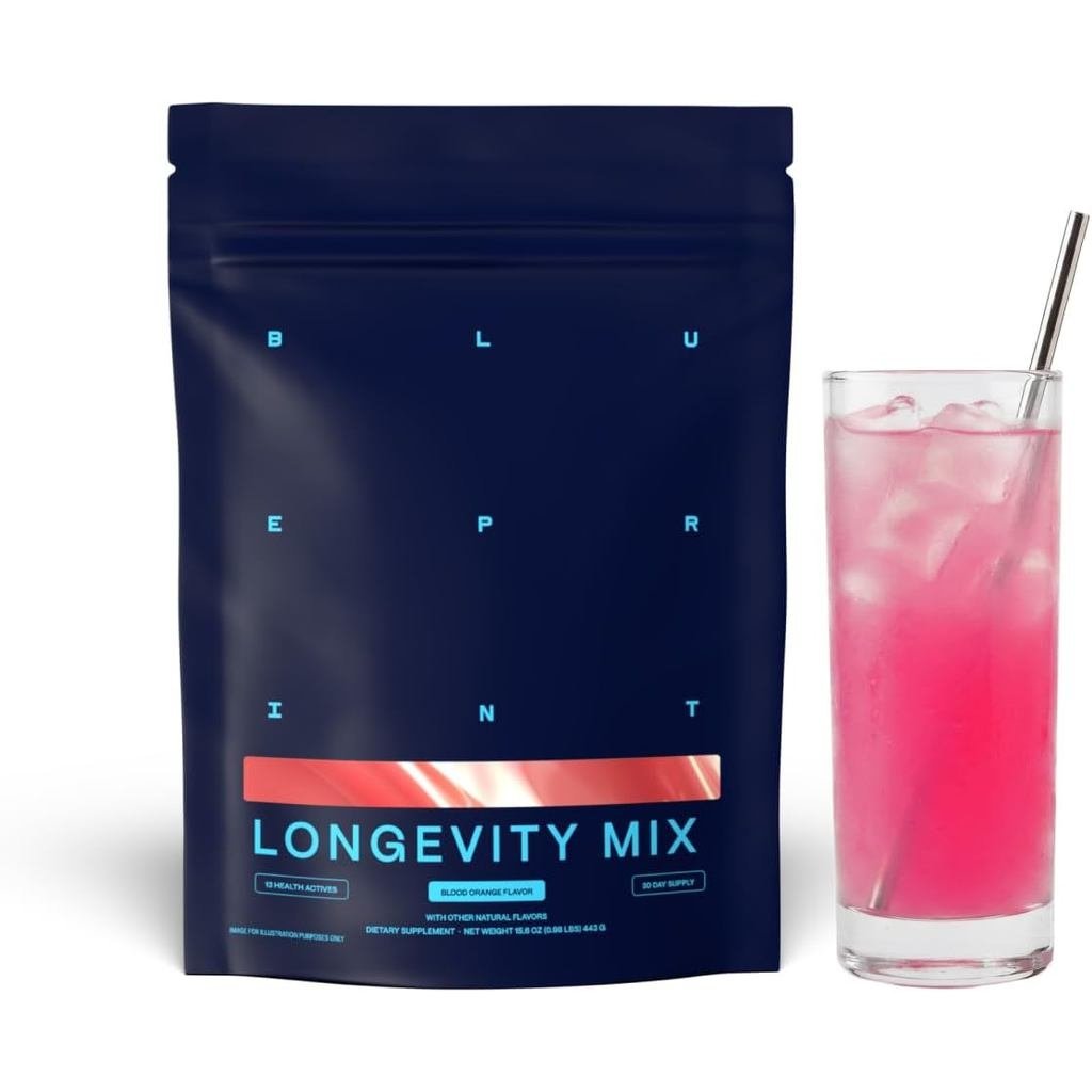 Blueprint Bryan Johnson Longevity Mix Muscle Builder & Recovery ส่งเสริมและ Balanced Mood Magnesium 