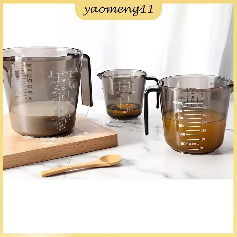 YM 1 ชิ้นเบเกอรี่ Liquid ถ้วยตวงขนาดถ้วยพลาสติกวัดปริมาณ Beaker ครัวเบเกอรี่เครื่องมือ 150/300/600/1