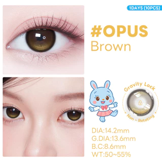 【FDA 10PCS】FRESHLADY Opus ชุด|Opus Red|Blue|Brownนแทคเลนส์สีคอนแทคเลนส์แบบใช้แล้วทิ้งรายวัน 14.5 mm 50-55% Lsize【0~5.00】