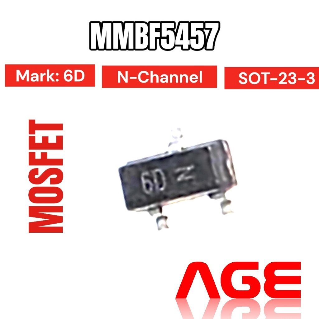 MMBF5457 (Mark: 6D) JFET N-Channel Transistor 25V 350mW, Surface Mount SOT-23-3