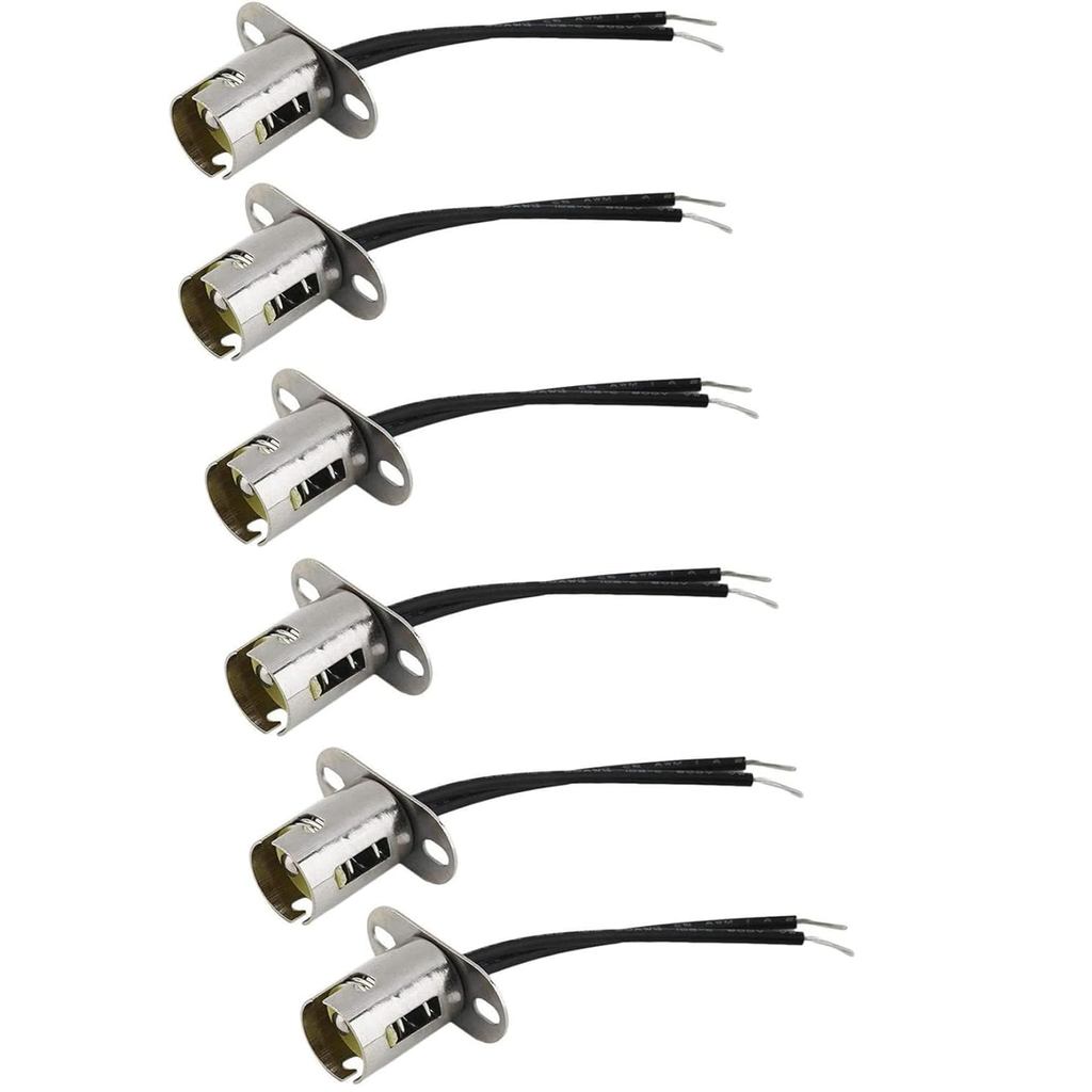 6 ชิ้น BAY15D 1157 หลอดไฟ LED ซ็อกเก็ตพร้อมขั้วต่อสายไฟสําหรับรถยนต์รถบรรทุกอัตโนมัติ