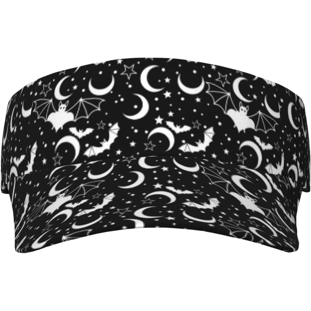 Gothic Goth Visor หมวก,Moon และ Sun กีฬา Sun Visor หมวก,หมวกกอล์ฟแบบปรับได้สําหรับผู้หญิงผู้ชาย