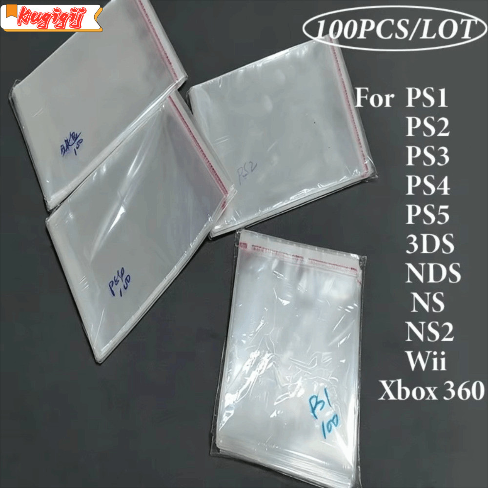 KUGIGIBH 100pcs เกม Disc กระเป๋าป้องกันฝุ่น Self-Adhesive Self-Adhesive กระเป๋าป้องกัน, Moisture-Pro