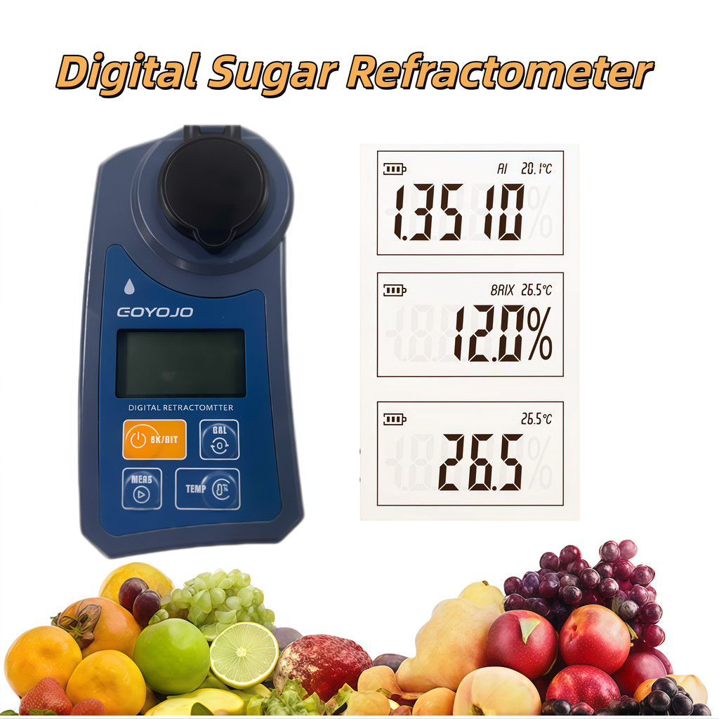 GOYOJO Digital Brix Meter Refractometer 0-55% Brix Range ความแม่นยําสูงเครื่องทดสอบเนื้อหาน้ําตาลสําหรับผลไม้น้ําผึ้งเครื่องดื่มความหวานวัด