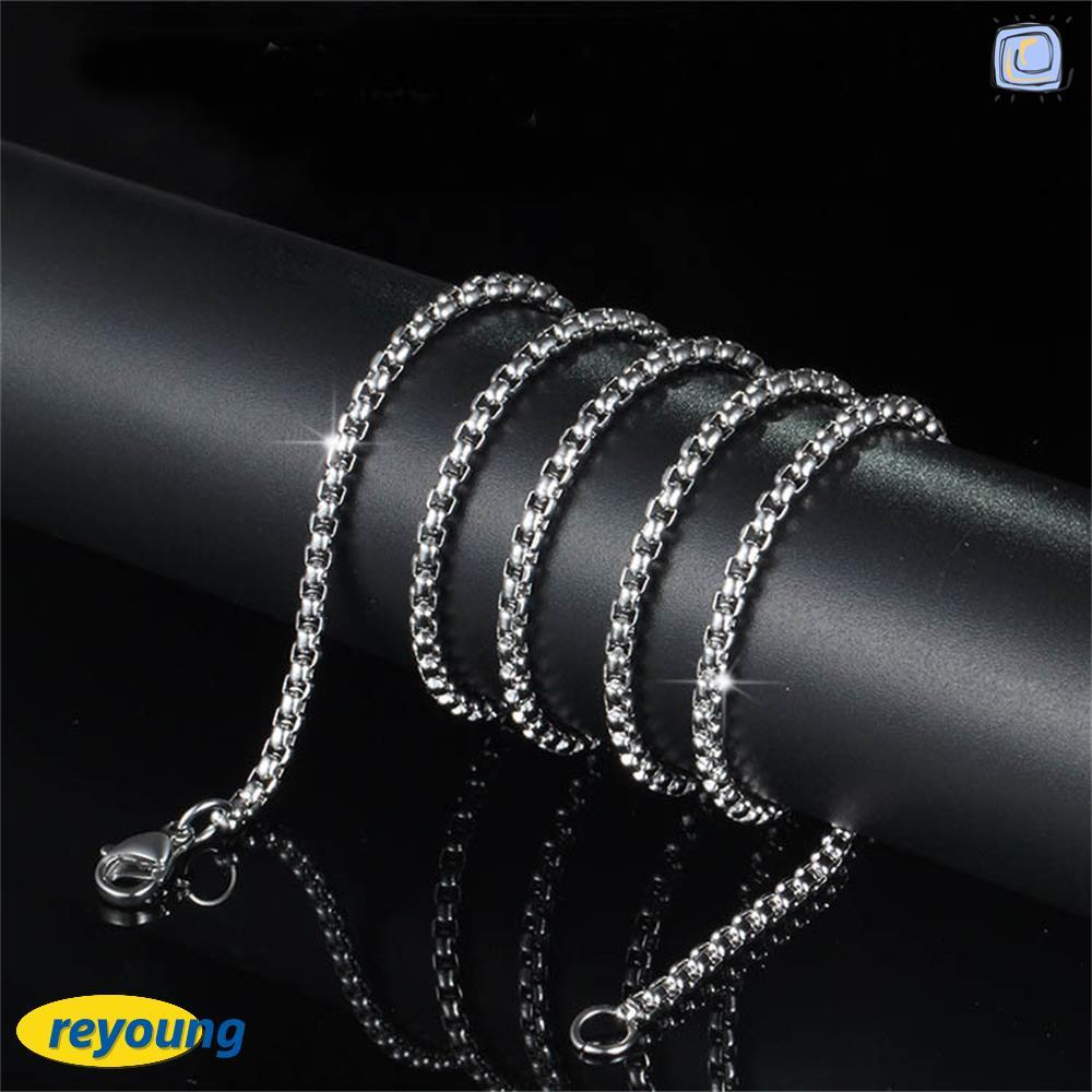 REYOUNG สร้อยคอโซ่ Cool Silver Color Women Men 2mm/2.5mm/3mm/3.5mm/4mm
