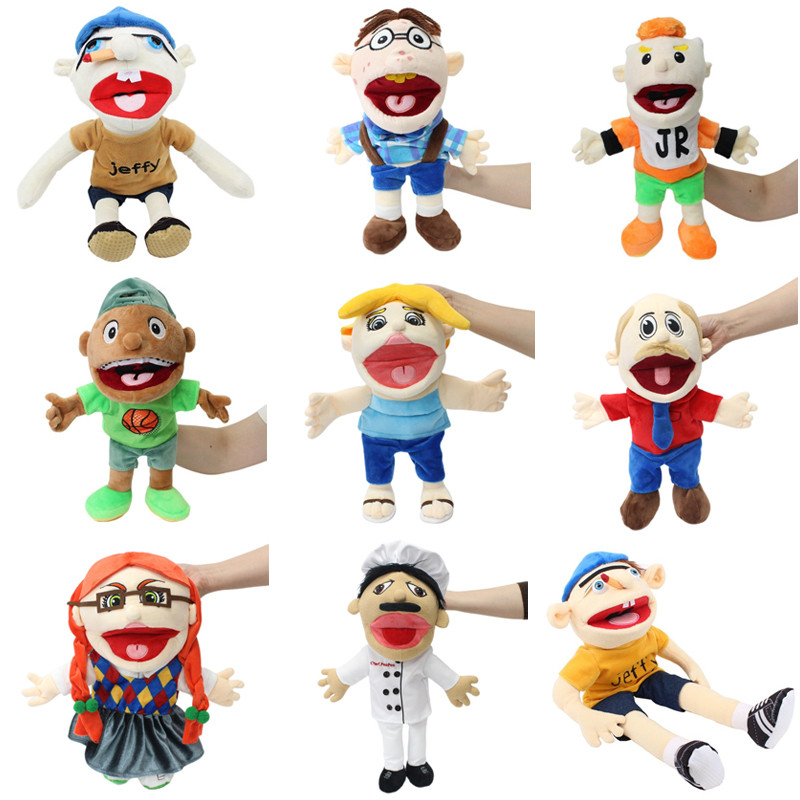 14 รูปแบบ 30 ซม.-60 ซม.อะนิเมะ Jeffy ตุ๊กตา Jfy ตุ๊กตาหุ่นมือ Sml Jeffy Puppet ครอบครัวจริง Jeffy Zo