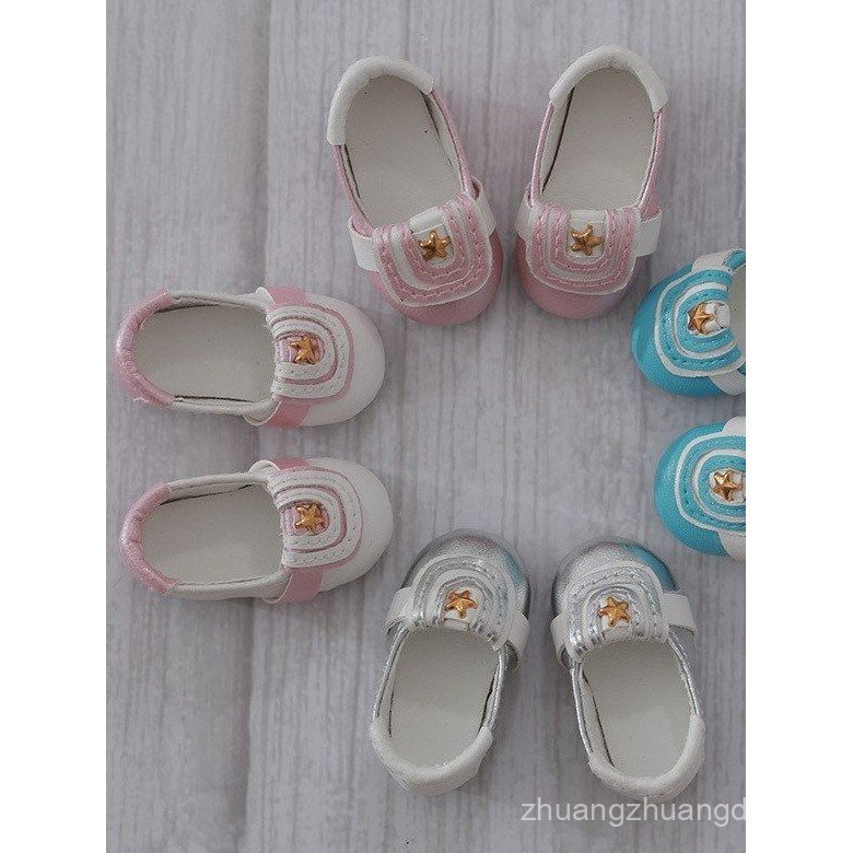 Point bjd Baby Shoes All-Match PU Leather Shoes Joint Doll Doll Doll Golden Bow Pattern Princess Sma