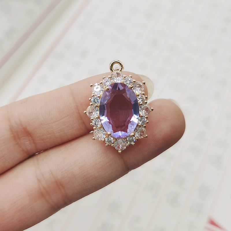 ✨ร้านแนะนํา✨หรูหราขนาดใหญ่รูปไข่ Micro-Inlaid Zircon Rare Earth diy Handmade สร้อยคอสร้อยข้อมือ Hair