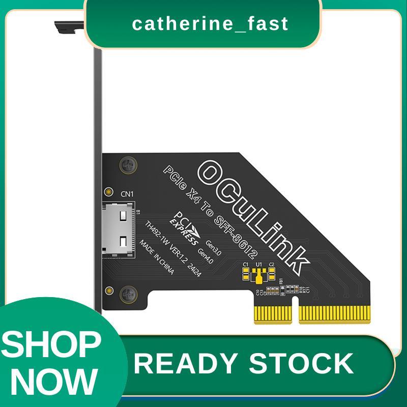 In Stock PCI-E 4X 4.0 ถึง Oculink SFF-8611/8612 อะแดปเตอร์การ์ดขยายพร้อมขายึดโปรไฟล์ยาว