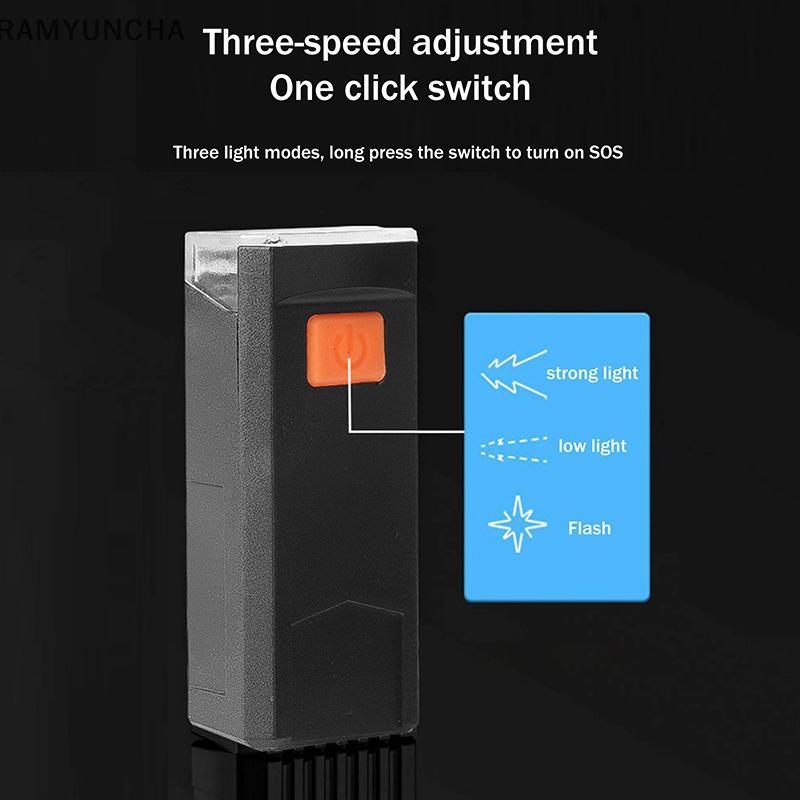 RAM ไฟหน้าจักรยาน LED แบบชาร์จไฟได้ USB-C, ไฟปั่นจักรยานติดตั้งง่าย (1/2 ชิ้น) OTC