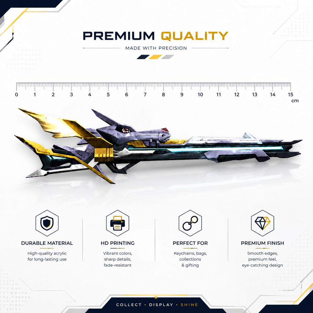 ไม้บรรทัดนักเรียนรุ่น 15 ซม. In Free Fire Cs Go Counter Strike Cf Action Game-DH