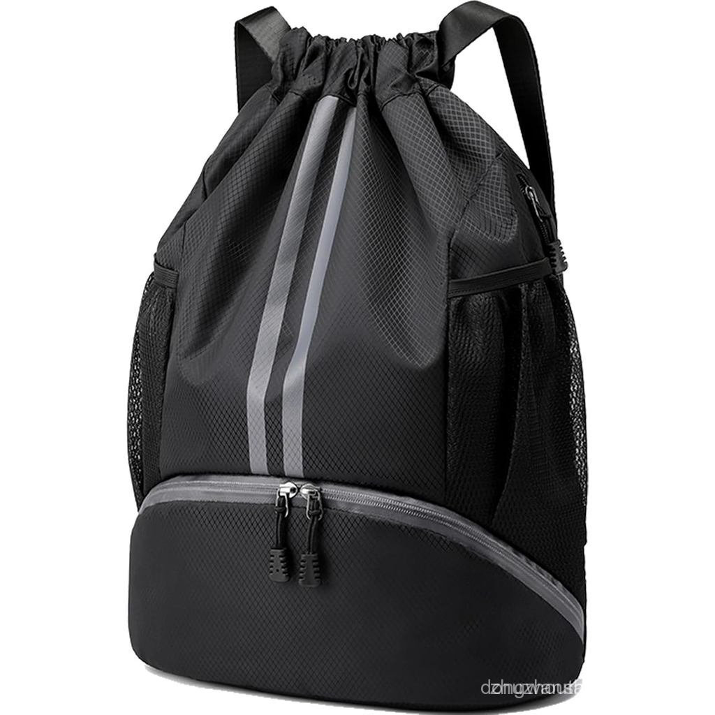 Hoodia Sports Drawstring Backpack-กระเป๋าว่ายน้ําฟิตเนสแบบมีเชือกรูดทุกเพศพร้อมช่องใส่รองเท้าและกระเ